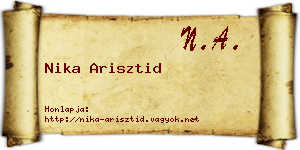Nika Arisztid névjegykártya